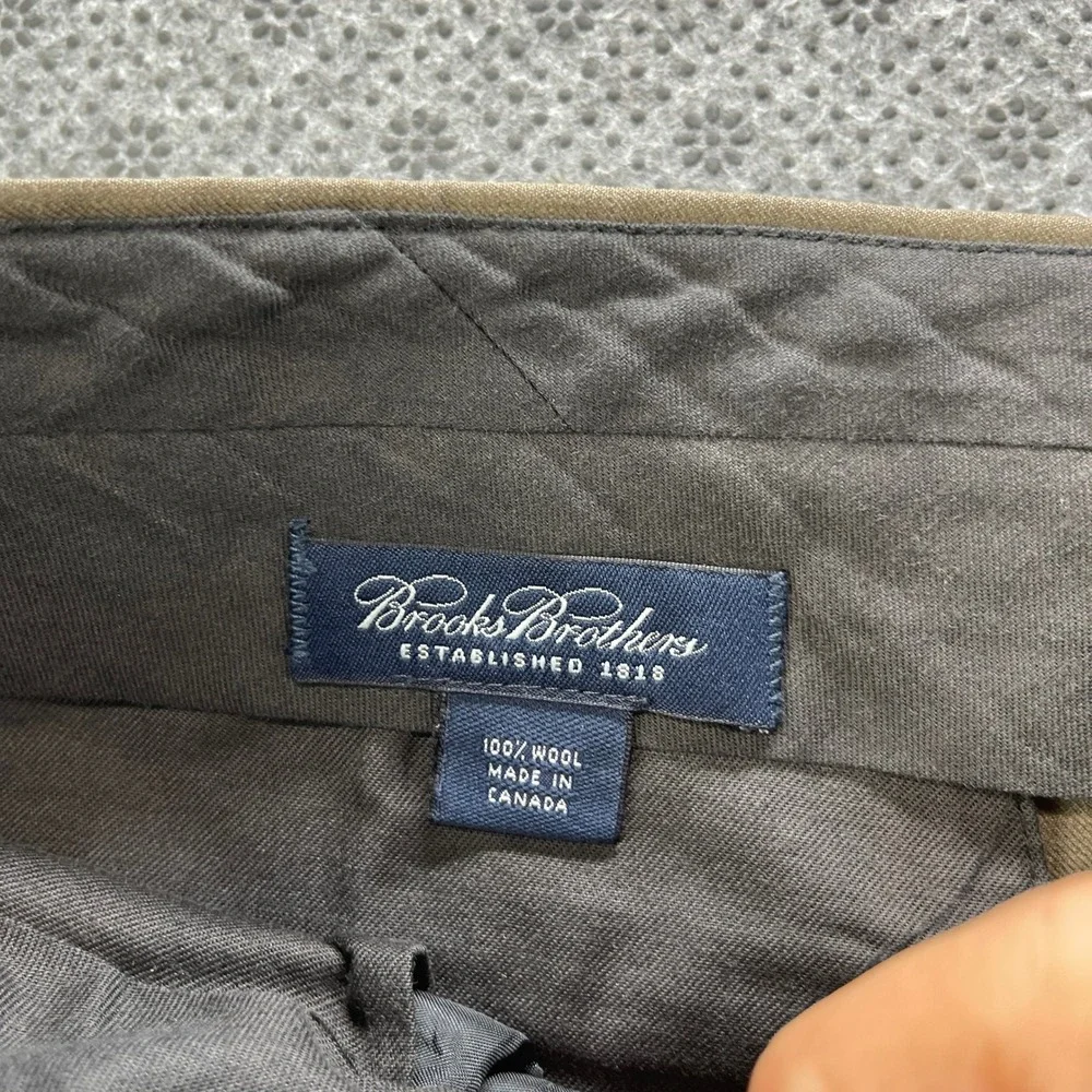 Vintage Brooks Brothers Mens 38x30 Pleated Wool Pants Olive Taupe Cuffed Canada